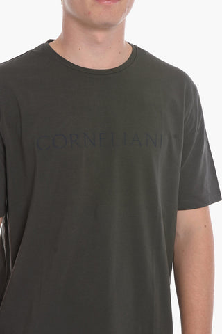 ID T-Shirt Girocollo in Cotone con Logo Stampato