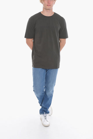 ID T-Shirt Girocollo in Cotone con Logo Stampato