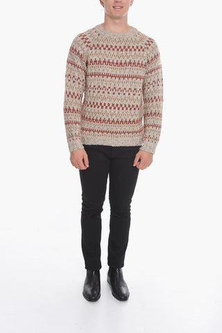 Wool-blend Jumper with Two-toned Pattern