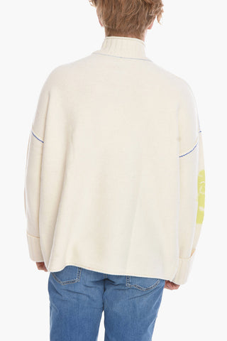 MCQ Slouchy Mock neck Sweater with Embroideries