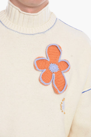 MCQ Slouchy Mock neck Sweater with Embroideries