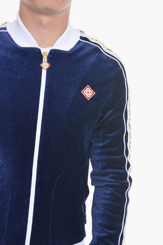 Velour LAUREL Sweatshirt with Logoed Trimming