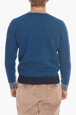 Crew-Neck Sweater with Contrasting Details