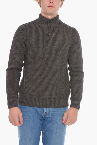 CC COLLECTION Buttoned Neck CUZCO Pullover