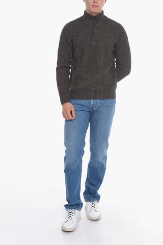 CC COLLECTION Buttoned Neck CUZCO Pullover