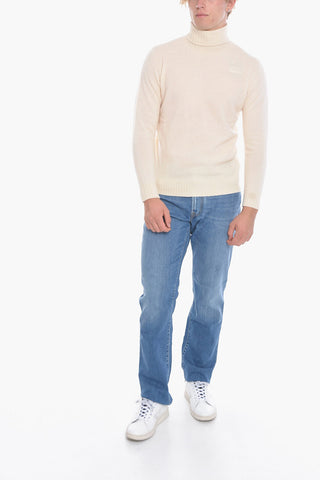 Virgin Wool and Cashmere Turtleneck Sweater