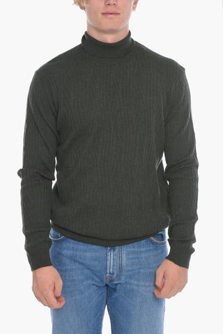 Turtleneck Aran Virgin Wool Sweater
