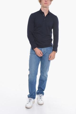 Long-sleeved Cashmere Blend Polo