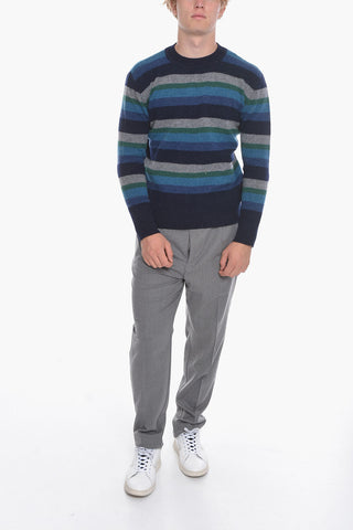 Multicolor Striped Crew-Neck Sweater