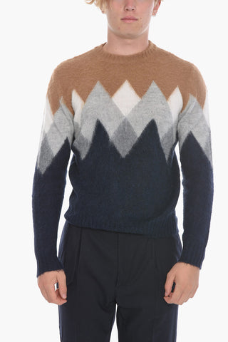 Maglia Girocollo con Motivo Argyle