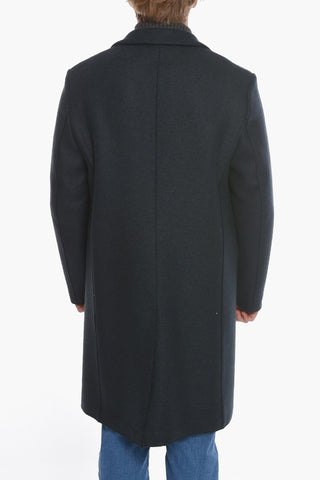 Cappotto Sfoderato in Lana Vergine con Tasche a Filo