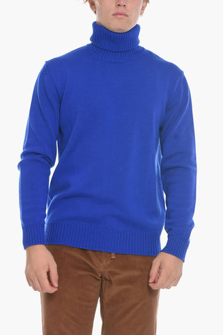 Maglia a Collo Alto con Bordi a Coste