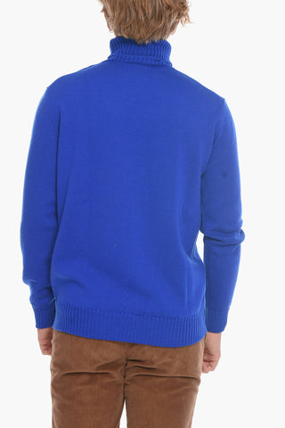 Maglia a Collo Alto con Bordi a Coste