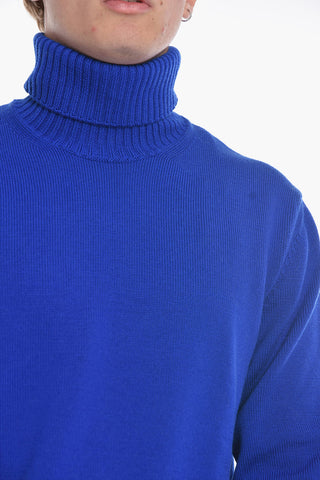 Maglia a Collo Alto con Bordi a Coste