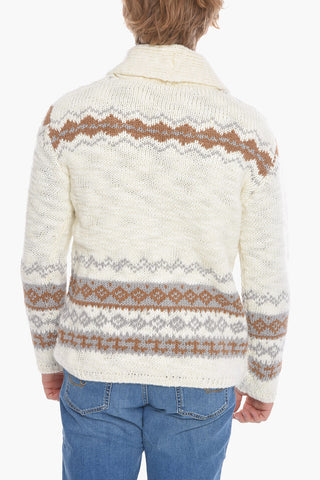 Indios Motif Wool Blend Cardigan