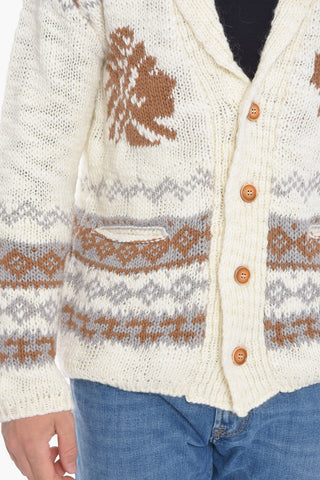 Indios Motif Wool Blend Cardigan