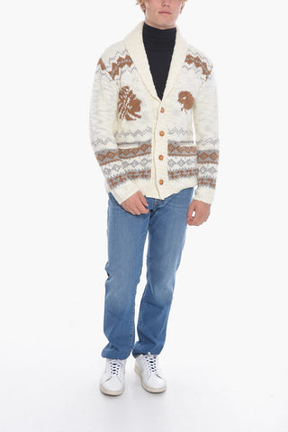 Indios Motif Wool Blend Cardigan