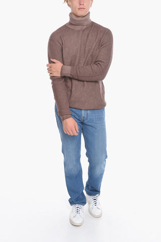 ID Turtleneck Aran Virgin Wool Sweater