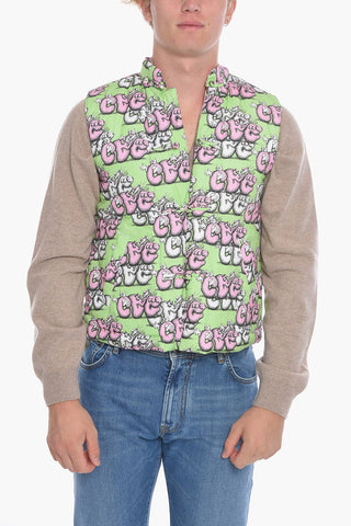 CDG X KAWS Gilet Imbottito con Logo All-Over