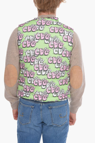 CDG X KAWS Gilet Imbottito con Logo All-Over