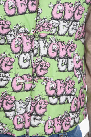 CDG X KAWS Gilet Imbottito con Logo All-Over