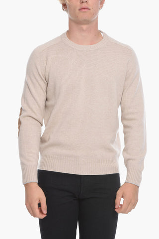 Cashmere Sweater with Patches on the Sleeves
