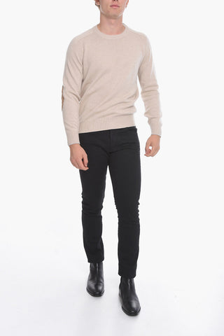 Cashmere Sweater with Patches on the Sleeves