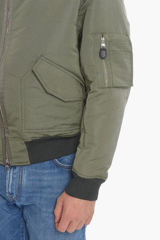 Bomber Multitasca in Nylon con Logo Stampato