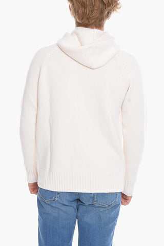 Knit Hoodie with Zip Closure