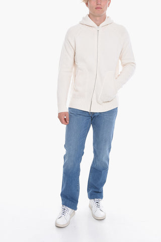 Knit Hoodie with Zip Closure