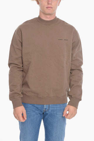 Crew Neck Cotton Sweatshirt with Embroidered Logo