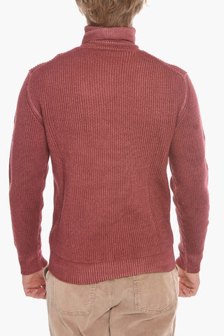 Maglia a Costine a Collo Alto