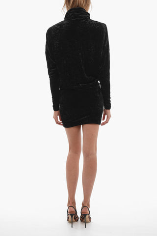 Turtleneck Long Sleeved Velvet Dress