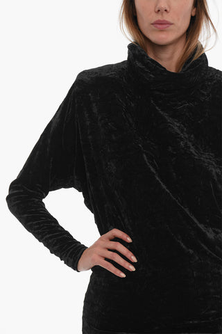 Turtleneck Long Sleeved Velvet Dress