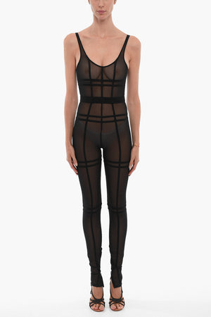 Ärmelloser transparenter Jumpsuit