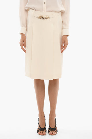 Pleated Skirt With Chain Detail
