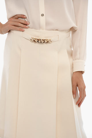 Pleated Skirt With Chain Detail
