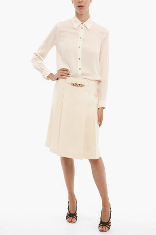 Pleated Skirt With Chain Detail