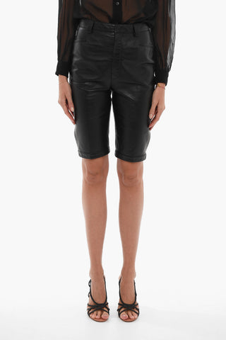 High-waisted Leather Shorts