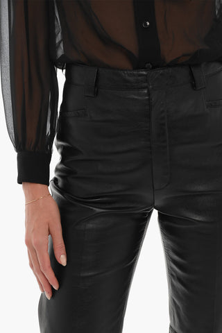 High-waisted Leather Shorts