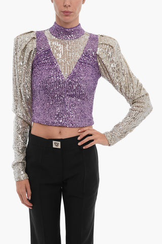 Top IDA In Paillettes con Spalline Imbottite 
