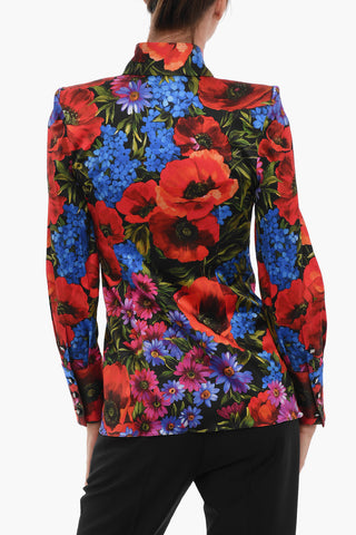 Floral Print Shirt With Padded Shoulders