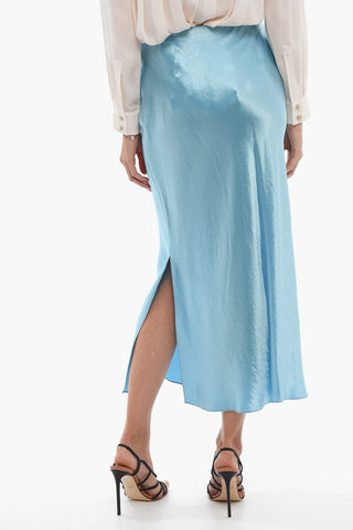 Gonna Maxi In Satin Con Spacco Laterale