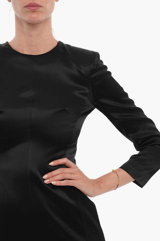 Long Sleeved Satin Dress