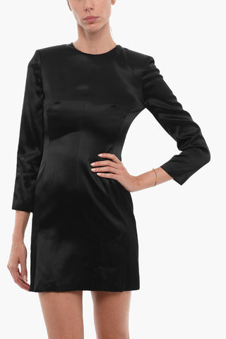 Long Sleeved Satin Dress