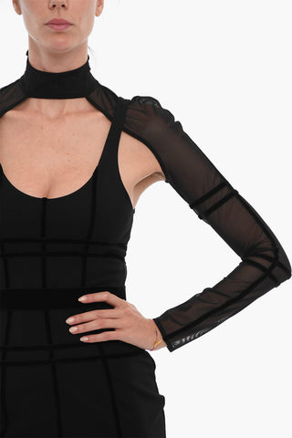 Sheer Long Sleeved Bodycon Dress