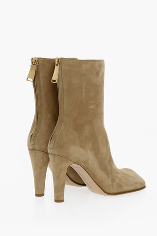 Stivaletti in Suede con Punta Squadrata 9cm