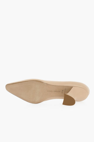 Lambskin ALMOND Pumps with Cuban Heel 8cm