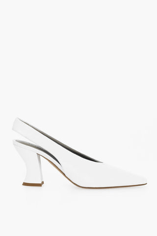 Lambskin ALMOND Pumps with Cuban Heel 8cm