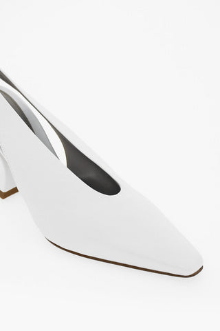 Lambskin ALMOND Pumps with Cuban Heel 8cm